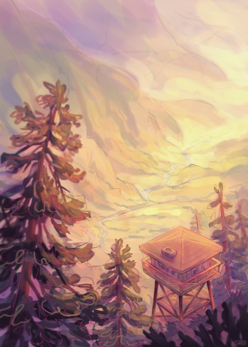 Fire lookout with dig tools