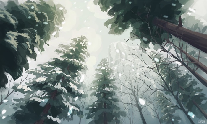 Snowy forest background