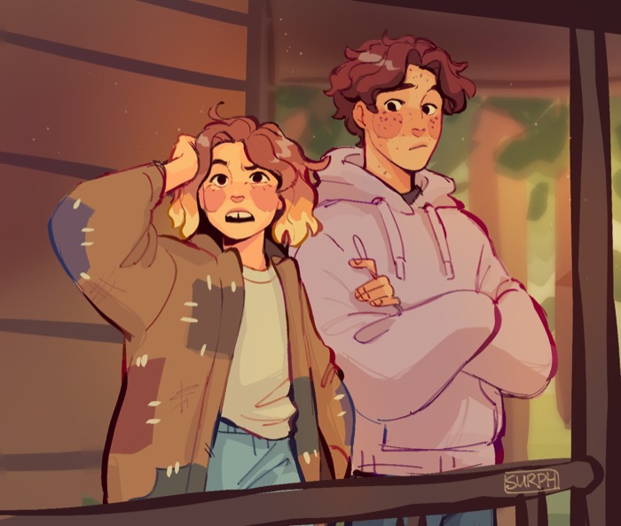 Raegen and Jamie on a porch