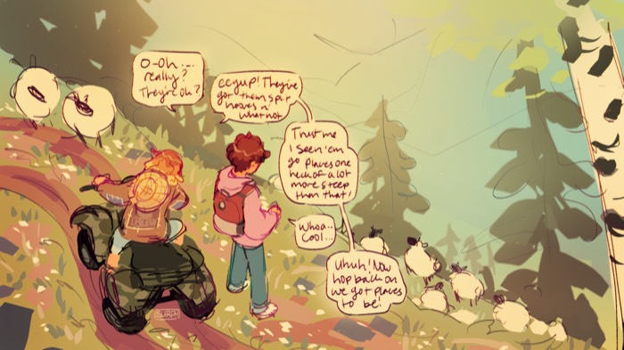 Raegen and Jamie with sheep