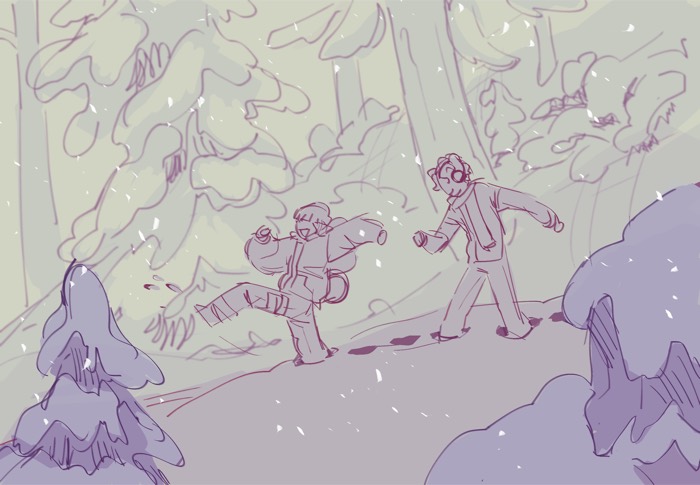 Raegen and Jamie in the snow
